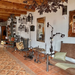 UKOVMI Artistic Blacksmith  showroom  forged leather sofa, mirrors, lighting, firewood rack, accessories...