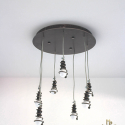 Okrúhly dizajnový luster ŠPIRÁLKY - závesné interiérové osvetlenie z UKOVMI - moderné svietidlo