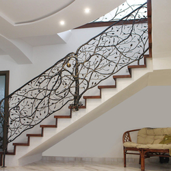 Ručne kované interiérové zábradlie na schodisko - luxusné zábradlie