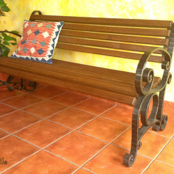 Kovaná lavička - záhradná lavička kov/drevo
