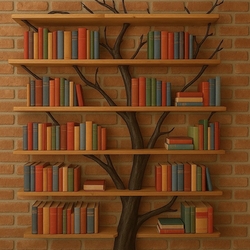 Hand-forged Tree bookshelf with books luxury furniture Hand-forged Tree bookshelf with books luxury furniture