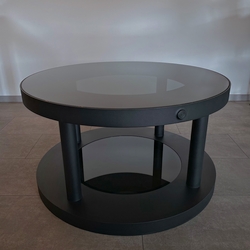 Modern stl kombincia kov/sklo v iernej farbe - dizajnov konferenn stolk 