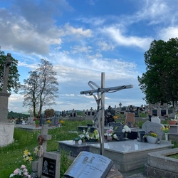 Monument with a book created in memory of two priests Monument with a book created in memory of two priests